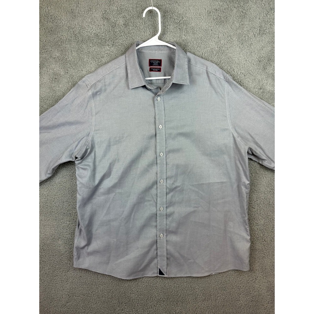 UNTUCKit Shirt Mens 2XL Blue Slim Fit Button Up Long Sleeve Two Ply Cotton Italy